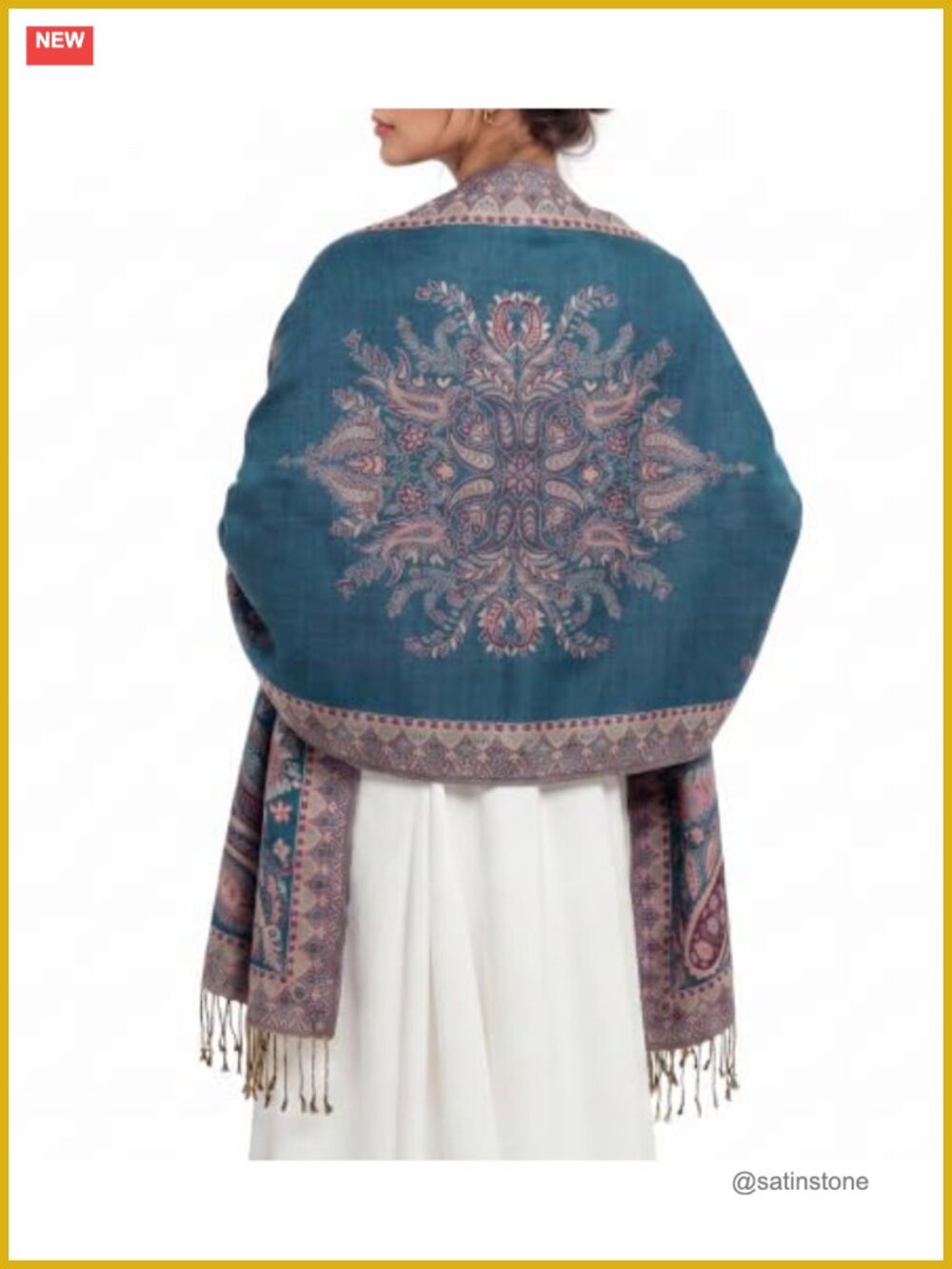 Paisley Pashmina Shawl Wrap for Evening Dress Long Scarf